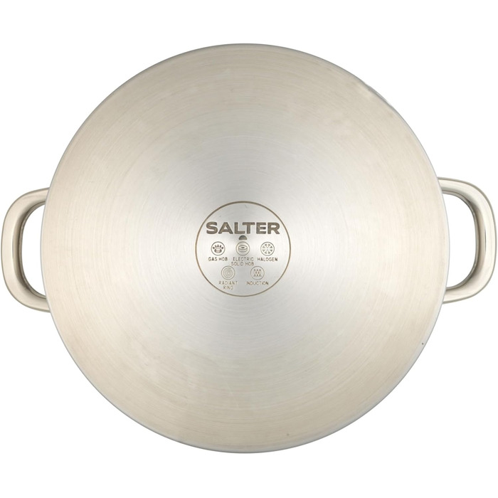 Пароварка Salter Timeless 3-рівнева – 18 см, нержавіюча сталь, 9 літрів, з антипригарним покриттям та скляною кришкою, для індукційних плит