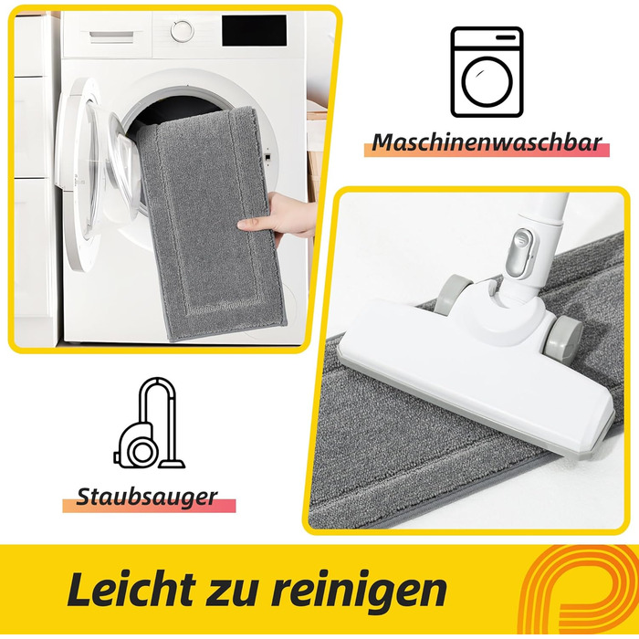Килимок для сходів JSEI, антиковзкий, набір з 4 шт., 20.3 x 76.2 см, 100% поліестер, TPE-підкладка, сірий