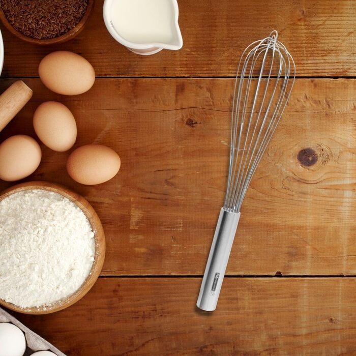 Віночок кухонний FMprofessional 21888, нержавіюча сталь, 35 см, сріблястий - для збивання кремів, яєць та соусів