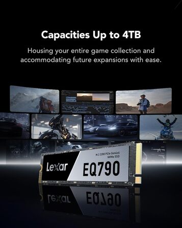 Lexar EQ790 2TB SSD M.2 PCIe Gen4x4 NVMe 1.4 - Внутрішній SSD для PS5 та ПК, 7000 МБ/с (читання), 5000 МБ/с (запис)