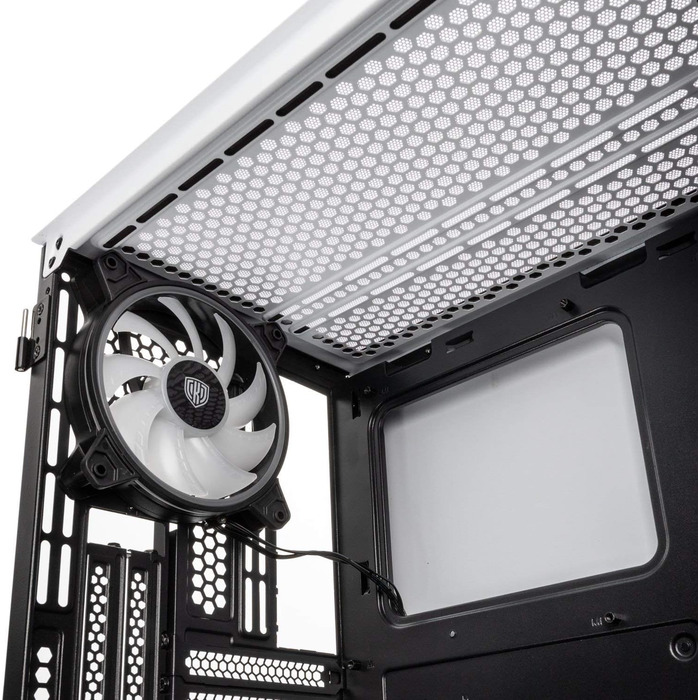 Корпус для ПК Kolink Citadel Mesh Micro-ATX RGB з прозорою бічною панеллю (білий)
