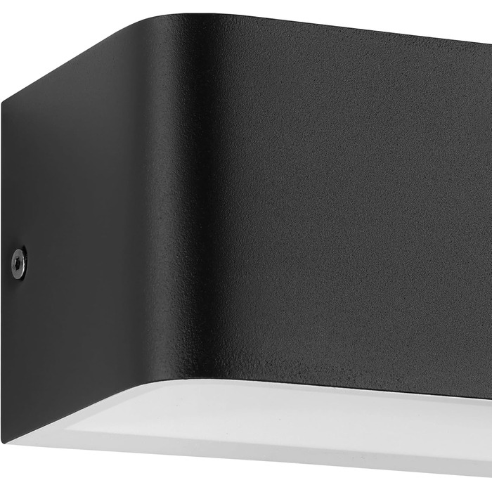 EGLO LED Wall Lamp Sania 5, 1-Light Wall Lamp Modern, Minimalist, Metal Wall Lighting in White, Satin Plastic, LED Bathroom Lamp Warm White, IP44 (13 cm, Black)