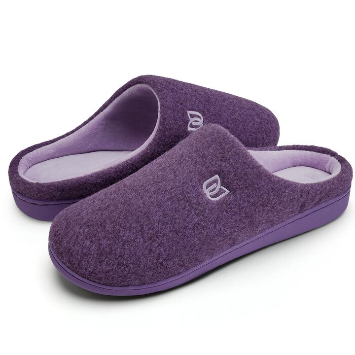 Жіночі зимові капці WateLves з ефектом пам'яті (Memory Foam), теплі та м'які тапочки з штучним хутром, протиковзкі плюшеві капці для дому та вулиці (Фіолетові, 42/43 EU)