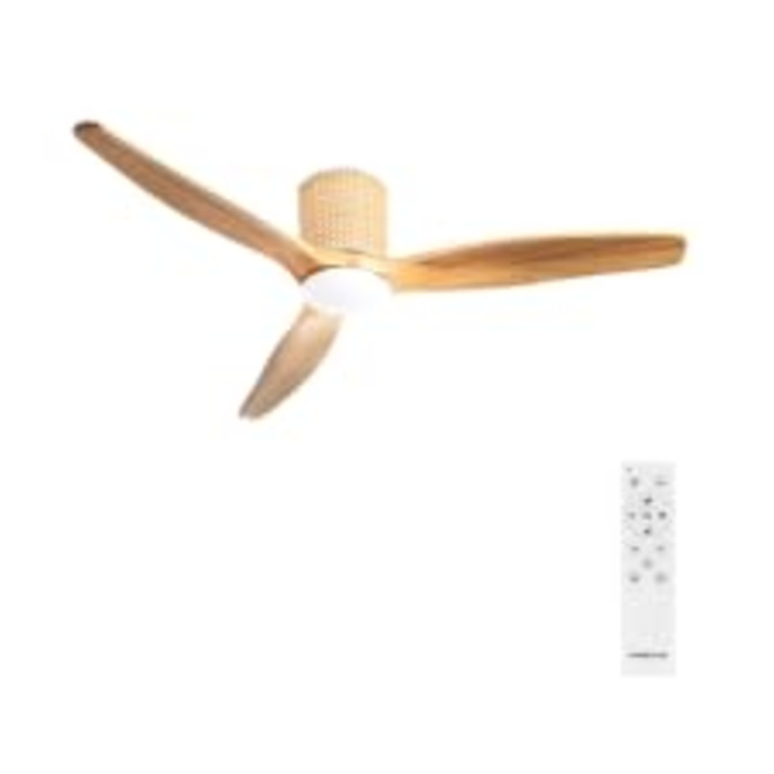 Стельовий вентилятор WINDCALM Rattan з підсвічуванням та пультом ДУ, 132 см, 40W, 6 швидкостей, 3 режими світла, таймер, літній/зимовий режим
