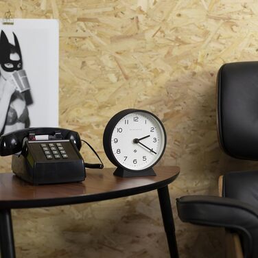 NEWGATE® M Silent Mantel Clock - 'No Tick' - A Modern Mantel Clock - Small Clock - Mantel Clocks - Minimalist Dial - (Black)