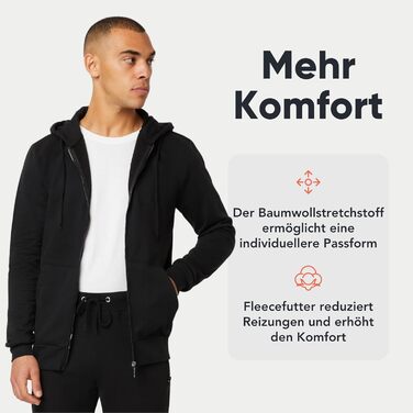 FM London: чоловічий худі на блискавці з капюшоном, чорний - ідеальний для спорту та відпочинку