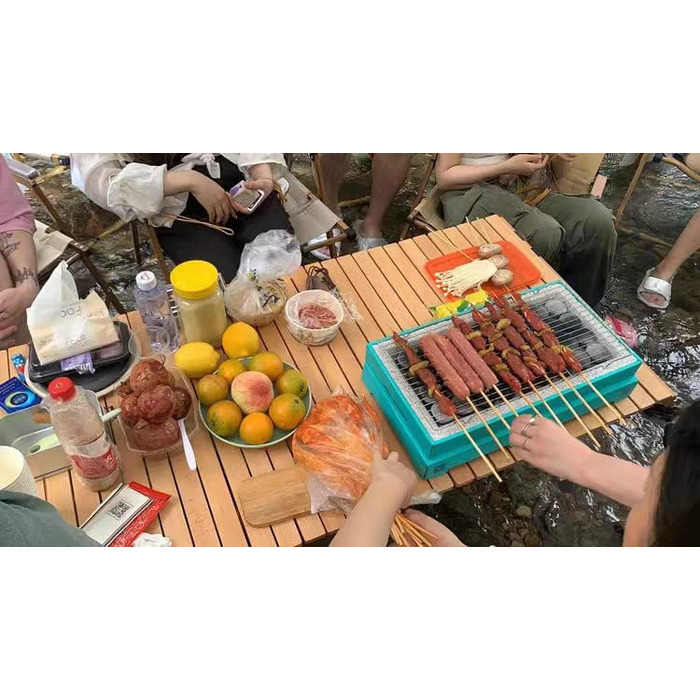 Disposable Grill, Portable Charcoal Grill, Grill Set for Indoors and Outdoors, Lightweight, Ready to Use, for BBQ, Picnic, Camping, Deck