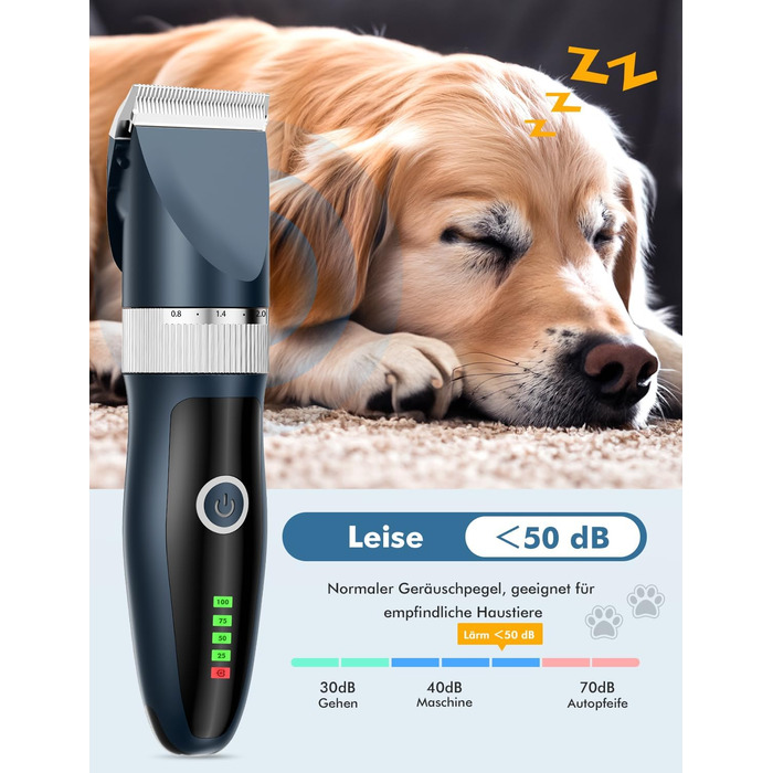 Професійна машинка для стрижки собак та котів Leise, набір, IPX7, для довгої шерсті, електрична