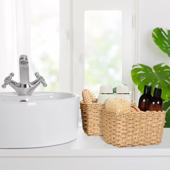 Relaxdays Woven Storage Basket 3-Piece Set