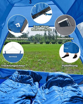 KingCamp 3-Season Sleeping Bag - Lightweight, Water-Resistant & Warm for Adults & Kids - Camping & Outdoor Use