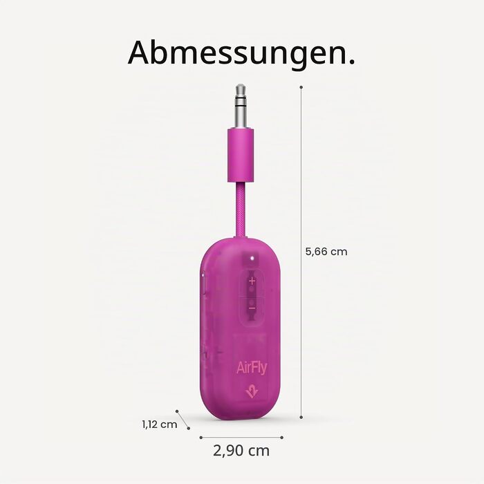Bluetooth-трансмітер та ресивер Twelve South AirFly Pro 2 для AirPods та навушників, Fuchsia Ice