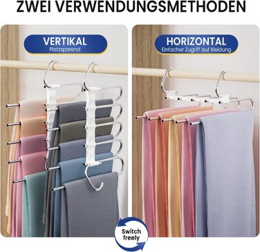 Фальшбугель для штанів DAMITA - 2 шт. (білий) - фальшбугель, органайзер для шафи, штани, джинси, спідниці, шарфи, для жінок та чоловіків