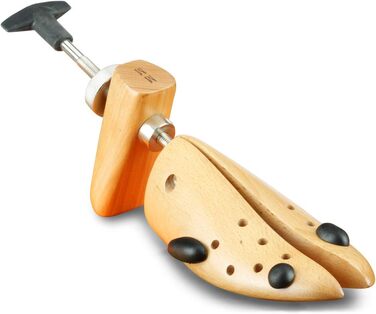 Langer & Messmer Shoe Stretcher for Men against tight shoes or boots - made from solid beechwood and metal mechanics - expands in width and length incl. leather stretching spray 50ml