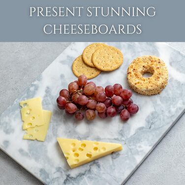 Обрізна дошка Homiu з мармуру, 40 x 30 см, термостійка, антиковзна, білий мармур