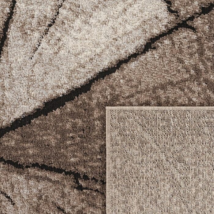 Paco Home Edler Designer Rug Living Room Wood Trunk Tree Look Natural Grey Brown Beige, Size: Ø 80 cm Round 80 cm (Round)