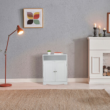 Relaxdays White Cat Litter Cabinet