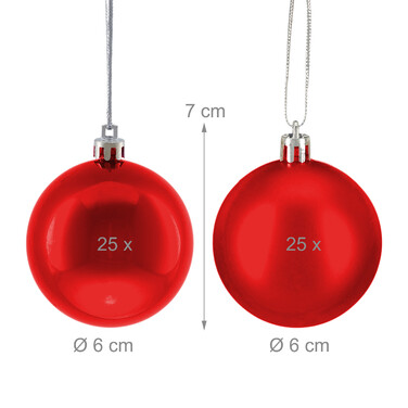Relaxdays Set of 50 Christmas Baubles