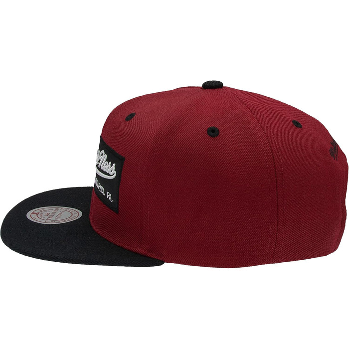 Кепка Mitchell & Ness 2 Tone Box Logo Burgundy-Black, бейсболка кепка snapback