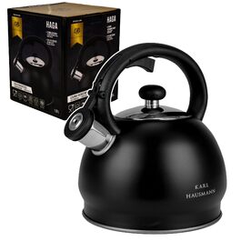 Чайник електричний KARL HAUSMANN Induktion 1.8L чорний з авто-свистком - нержавіюча сталь для всіх плит