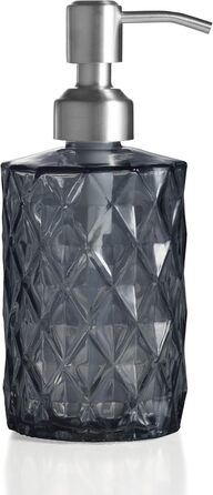 Дозатор для мила Ekirlin зі скла для кухні та ванної кімнати, 340 мл. З нержавіючою сталевою помпою, для мила, олій, шампуню. Колір: темно-сірий