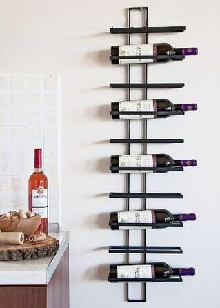 DanDiBo Wine Rack Bottle Shelf Metal Black Wall Mounted - This 116 cm (45.7 in) unit holds 10 bottles - Bottle Stand Bottle Holder