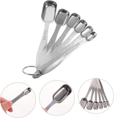 3-Piece Spoon Set Espresso Tools Ingredients Measuring Spoons Coffee Tools Liquid Measuring Cup Stainless Steel Measuring Cup Tablespoon Measuring Spoons Professional Tools Stainless Steel