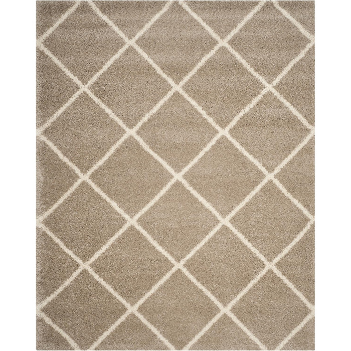 Килим SAFAVIEH Zottelig для вітальні, їдальні, спальні - колекція Hudson Shag, високий ворс, бежевий та слонова кістка, 183 x 274 см, прямокутний