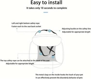 Автокрісло для собак, лежанка для собак у машину, м'яке автокрісло для собак з ременем безпеки, переноска для тварин, авто лежанка для собак, автокрісло для маленьких, середніх та великих собак, сірий колір, розмір M