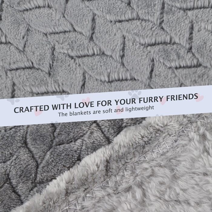 6 шт. м'які ковдри для собак та котів BVAGSS, фліс, фланель, 60x40 см, сірий колір
