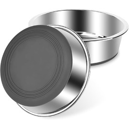 Набори мисок для собак з нержавіючої сталі (4 шт.) з антиковзким дном, для корму та води, підходять для собак маленьких, середніх та великих порід. Миски для собак з нержавіючої сталі, об'єм 900 мл.