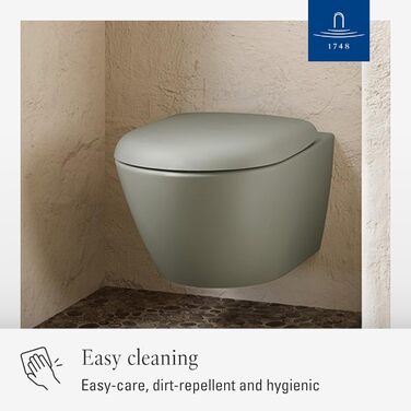 Сідушка для унітаза Villeroy & Boch O.novo D-подібна з мікроліфтом (SoftClose), Duroplast, матова, колір Morning Green