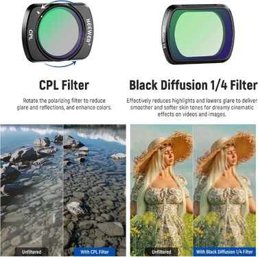 Набір фільтрів ND NEEWER для DJI Osmo Pocket 3: ND2-32, CPL, 0.72x, з захисними плівками
