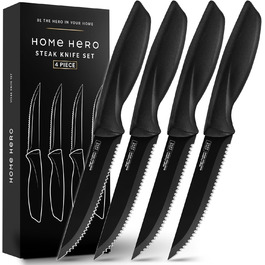 Home Hero Stainless Steel Kitchen Knife Set - 4 Piece Steak Knife Set