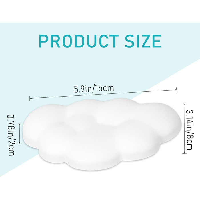 Підставка для зап'ястя під клавіатуру White Cloud, м'яка, зручна, набір для комп'ютера, білий колір