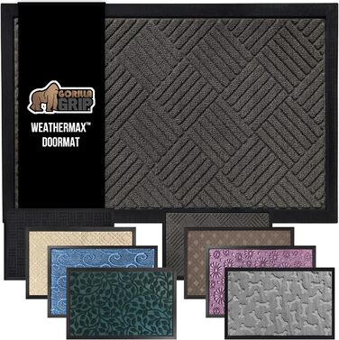 Килимок для підлоги GORILLA GRIP WeatherMax: 100% водонепроникний, для будь-якої погоди, з натурального каучуку, стійкий до плям та сонця, для дому та вулиці