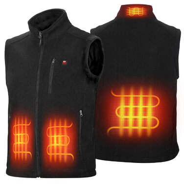 Електрична гріюча жилетка KEMIMOTO з 4 зонами нагріву, флісова жилетка USB для чоловіків та жінок, для мотоцикла, велосипеда, катання на лижах, кемпінгу, піших прогулянок (без акумулятора)