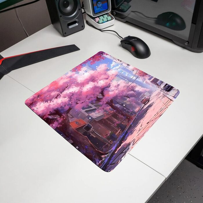 Tilt Premium килимок для миші XXL 1000x500x4 мм | Ігровий килимок для миші | Нековзна підкладка на стіл | Водостійкий мат для столу (30 x 30 см, Sakura City)
