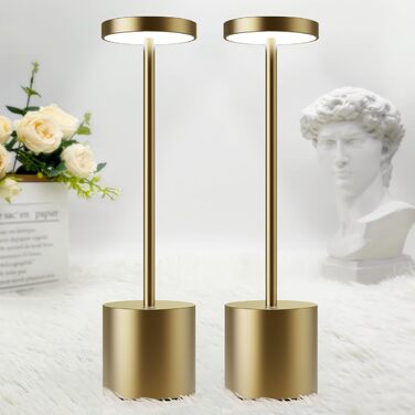 Світлодіодний настільний світильник Hapfish (2 шт) акумуляторний, димований, з сенсорним управлінням, 3 режими освітлення, чорний (бронзовий)