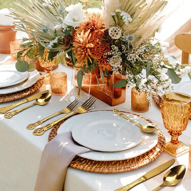 Набір столових приборів 20 предметів Vintage Palast з нержавіючої сталі на 4 особи, золотий, полірований, для посудомийної машини