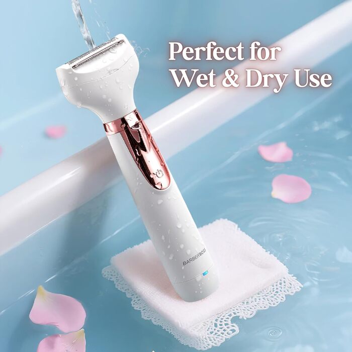 Електричний жіночий тример/рашувач BarberBoss 5-в-1 QR-8005: для обличчя, тіла, бікіні, носа та брів. Бездротовий, для мокрого та сухого гоління.