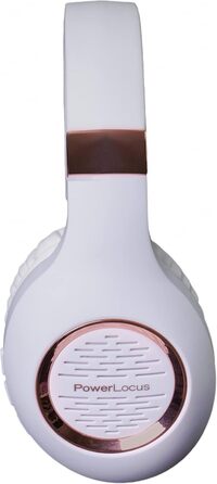 Навушники PowerLocus Bluetooth Over-Ear з мікрофоном, бездротові, складні, Hi-Fi стерео, глибокий бас, для телефону, планшета, ПК (Золотий Рожевий/Білий)