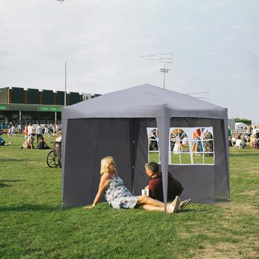 2.5x2.5m Folding Terrace Roof, Water-Repellent, Made of Steel and Polyester
