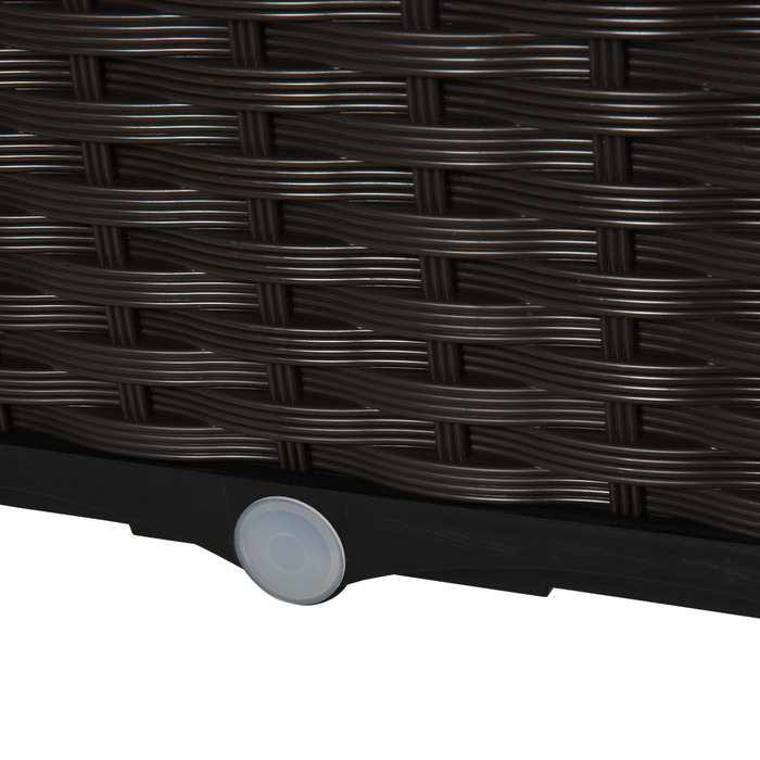 Outsunny Raised Garden Bed Planter, Rattan-Look 40x40x44cm with PP Drainage Holes in Brown for Garden & Balcony