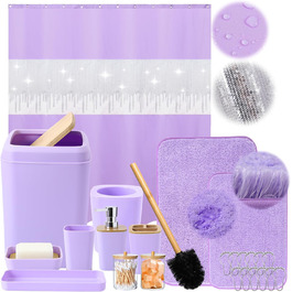 розмір: набір для ванної кімнати + штора для душу + килимки для ванної