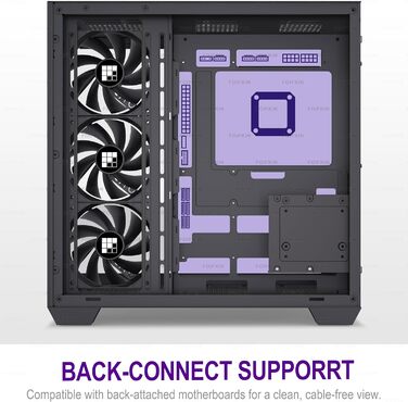 Корпус ПК FOIFKIN M09 ATX з дерев'яною передньою панеллю з горіха, без RGB вентиляторів, Type-C, чорний, Mid-Tower для ігор