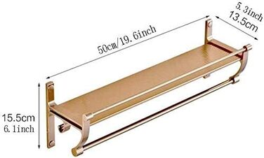WDSOPK Bathroom Shelf - Single Layer Glass Bathroom Shelf - Wall Mounted Bathroom Storage Shelf (-) (Aluminum Panel, 50cm)