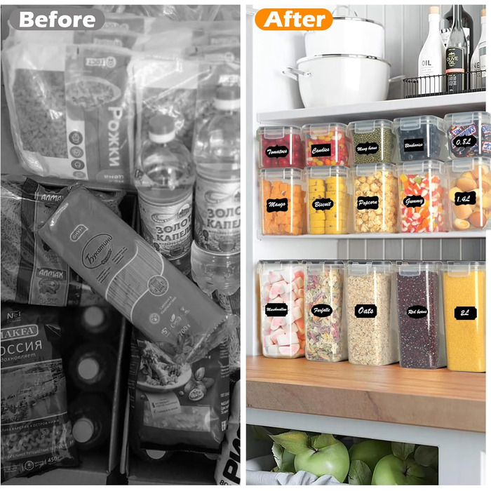 Набір контейнерів для зберігання Withosent (24 шт.) з кришкою, 2L, 1.6L, 0.8L