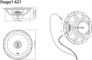 Автомобільні динаміки JBL Stage1 621 від Harman Kardon, 2-смугові, 175 Вт, комплект 2 шт., 16-17 см, чорні, для авто
