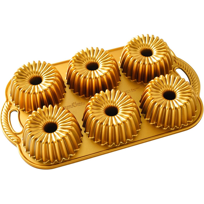 Форма для випічки Bundtlette Pan Nordic Ware, алюміній, золотий, 38 x 22.2 см