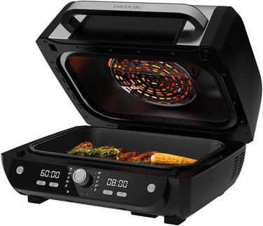 Cecotec Oil-Free Hot Air Fryer, 8 L, Cecofry FireDome 8000 Pro. 1700 W, Double Heating, 4 Grill Levels, 12 Predefined Modes, Adjustable Temperature and Time, 8-Liter Accessory Kit